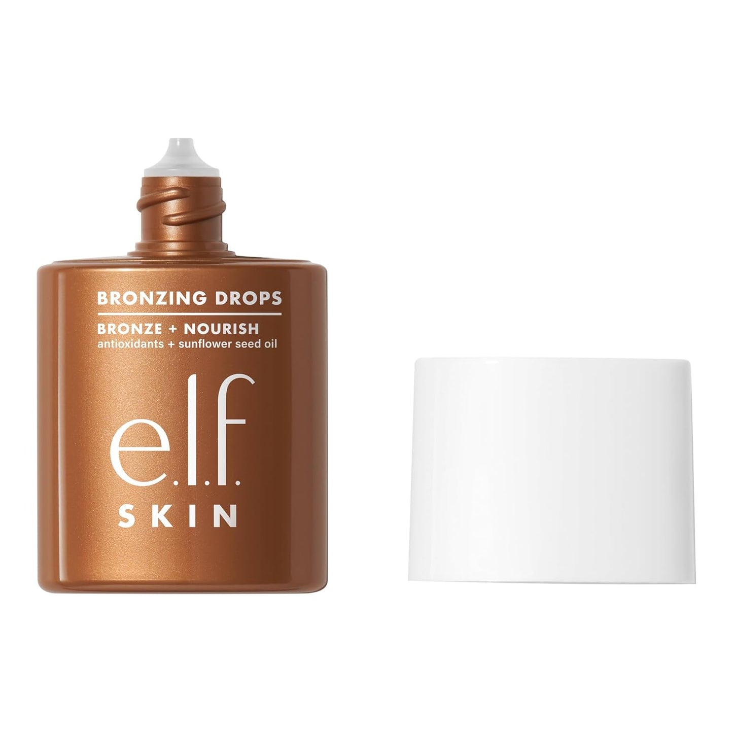 e.l.f. SKIN Bronzing Drops Mini, Liquid Bronzer For Face & Skin, Creates A Sun-Kissed Glow, Infused With Vitamin E, Vegan & Cruelty-Free, Pure Gold