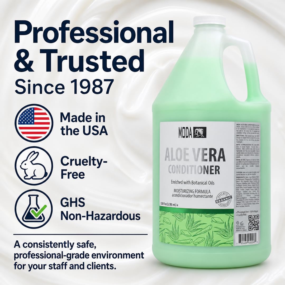 MODA Bulk Hair Conditioner & Pre-Color Primer – Silicone-Free Formula for Predictable Chemical Processing | Cruelty-Free, Made in USA | Professional Salon Use | 128 oz / 1 Gallon