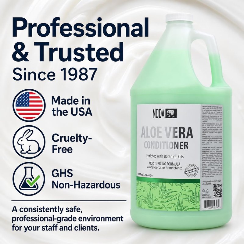 MODA Bulk Hair Conditioner & Pre-Color Primer – Silicone-Free Formula for Predictable Chemical Processing | Cruelty-Free, Made in USA | Professional Salon Use | 128 oz / 1 Gallon