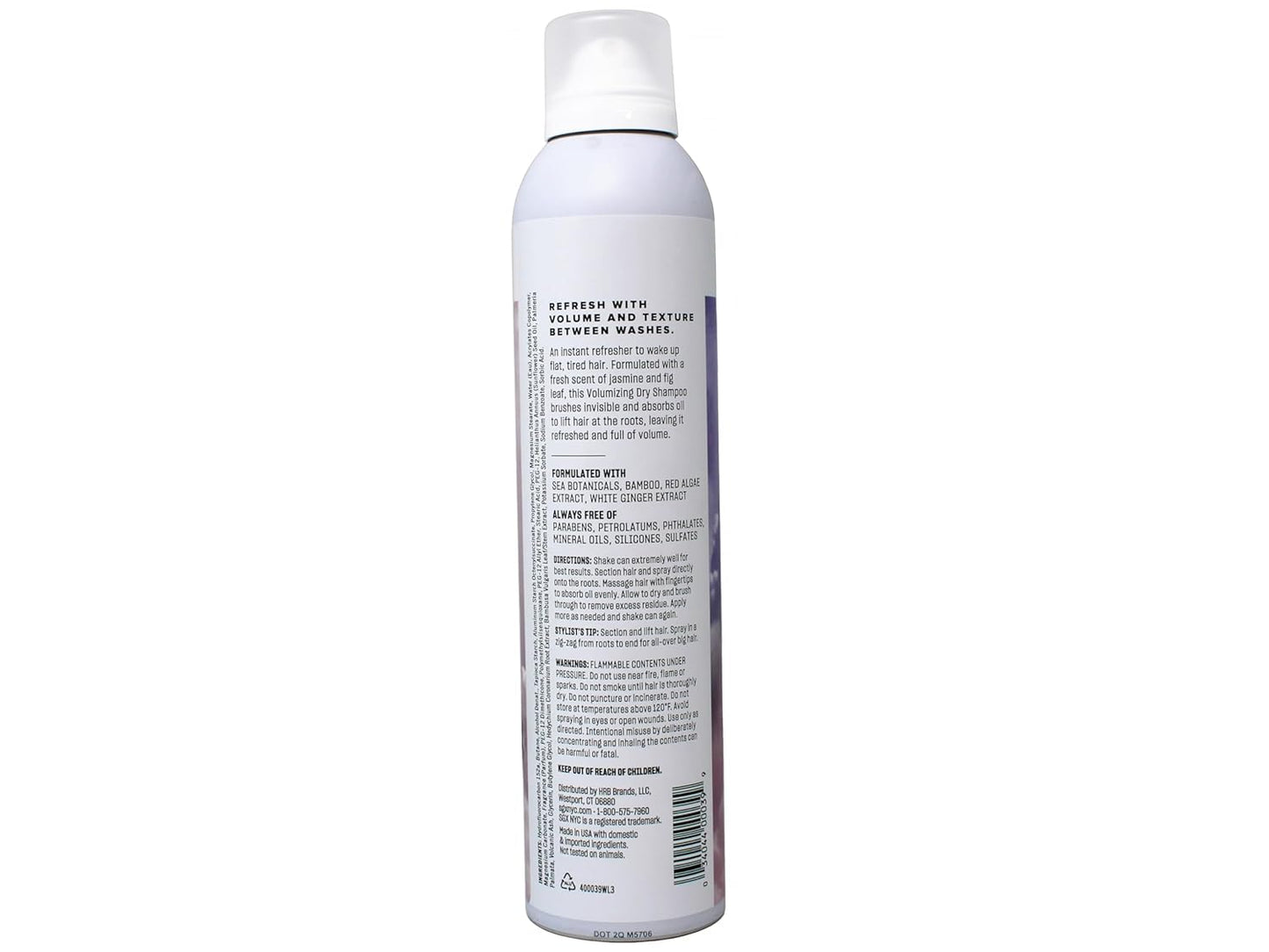 SGX NYC Dry Touch Volumizing Dry Shampoo - Paraben Free, Vegan Dry Shampoo Spray Absorbs Excess Oil - Fresh and Bouncy Hair with No Residue - 6.5 oz