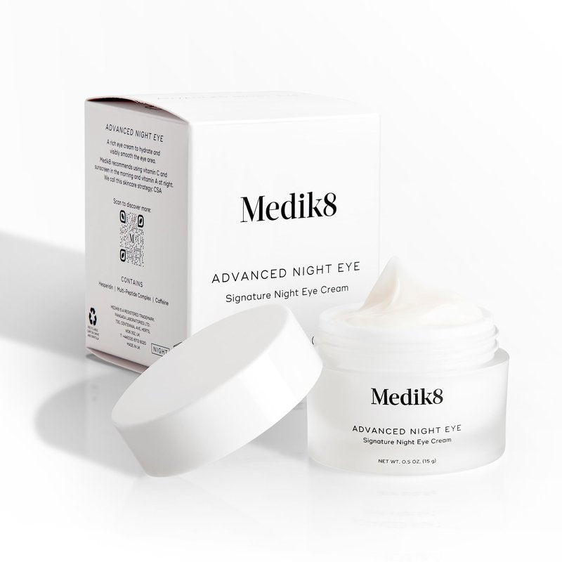 Medik8 Advanced Night Eye Cream - Multi Peptide and Caffeine Eye Cream - Night Moisturizer for Smoothing Wrinkles, Puffiness and Dark Circles - 0.5 oz
