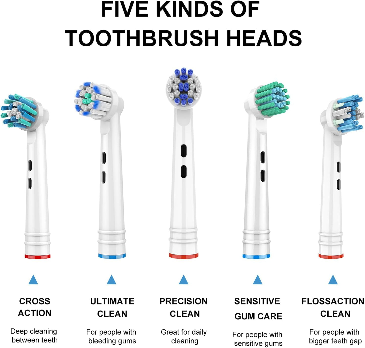 Replacement Toothbrush Heads for Oral B Braun, 10 Pcs Professional Electric Toothbrush Heads Brush Heads Compatible with Oral B Replacement Heads Refill 7000/Pro 1000/9600/500/3000/8000