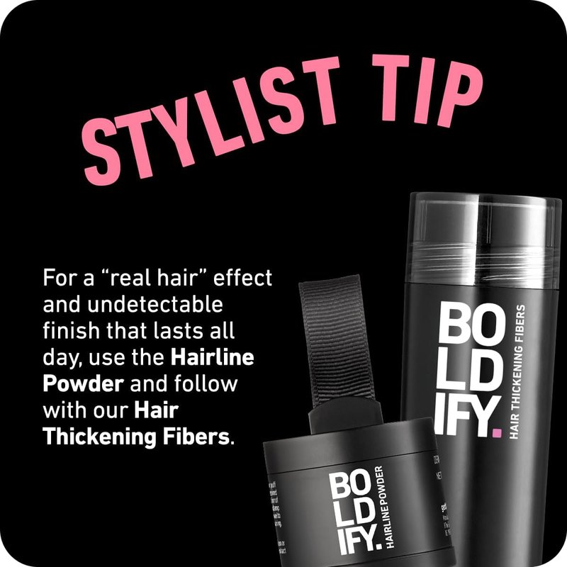 BOLDIFY Hairline Powder - Water-Resistant Root Touch Up Hair Color for Gray Coverage - 24-Hour Stain-Proof, Mess-Free Hair Powder for Thinning Hair - Medium Brown