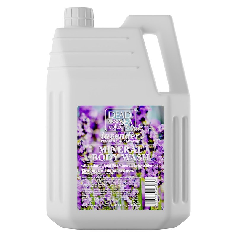 Lavender Body Wash Refill - Dead Sea Minerals & Lavender Oil | 128 fl. oz Bulk Size for Men & Women