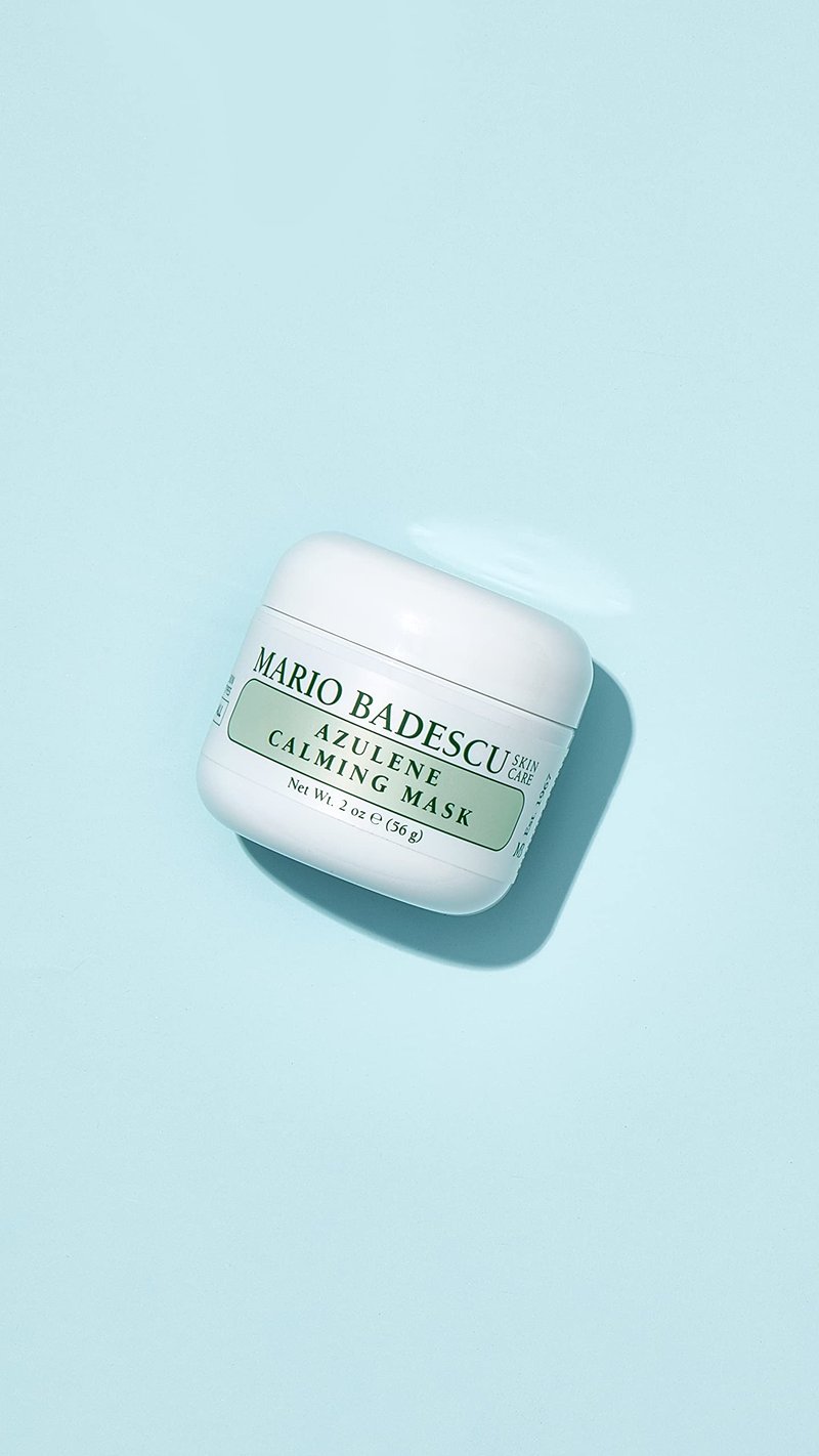 Mario Badescu Azulene Calming Mask, Clay Mask Face Care Ideal for All Skin Types, Pore Minimizer with Olive Leaf Extract, Vitamin E and Kaolin Clay, 2 Oz