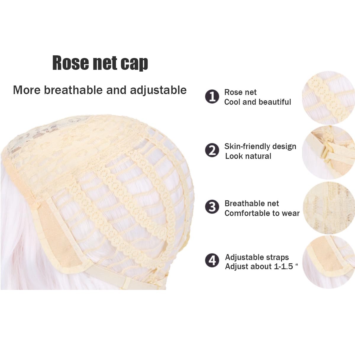 Edivd White Wig for Girls Kids Long White Wavy Curly Wig Middle Part Wigs for Child Heat Resistant Synthetic Wigs with Cap