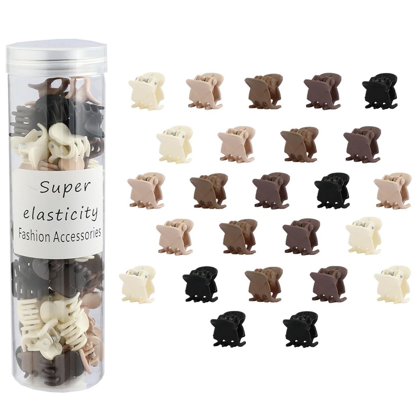 50Pcs Small Matte Hair Claw Clips, Mini Clips for Girls Women - Cute Tiny Claws for Thin Hair, Strong Grip, Neutral Color for Birthday, Christmas, Party Gifts