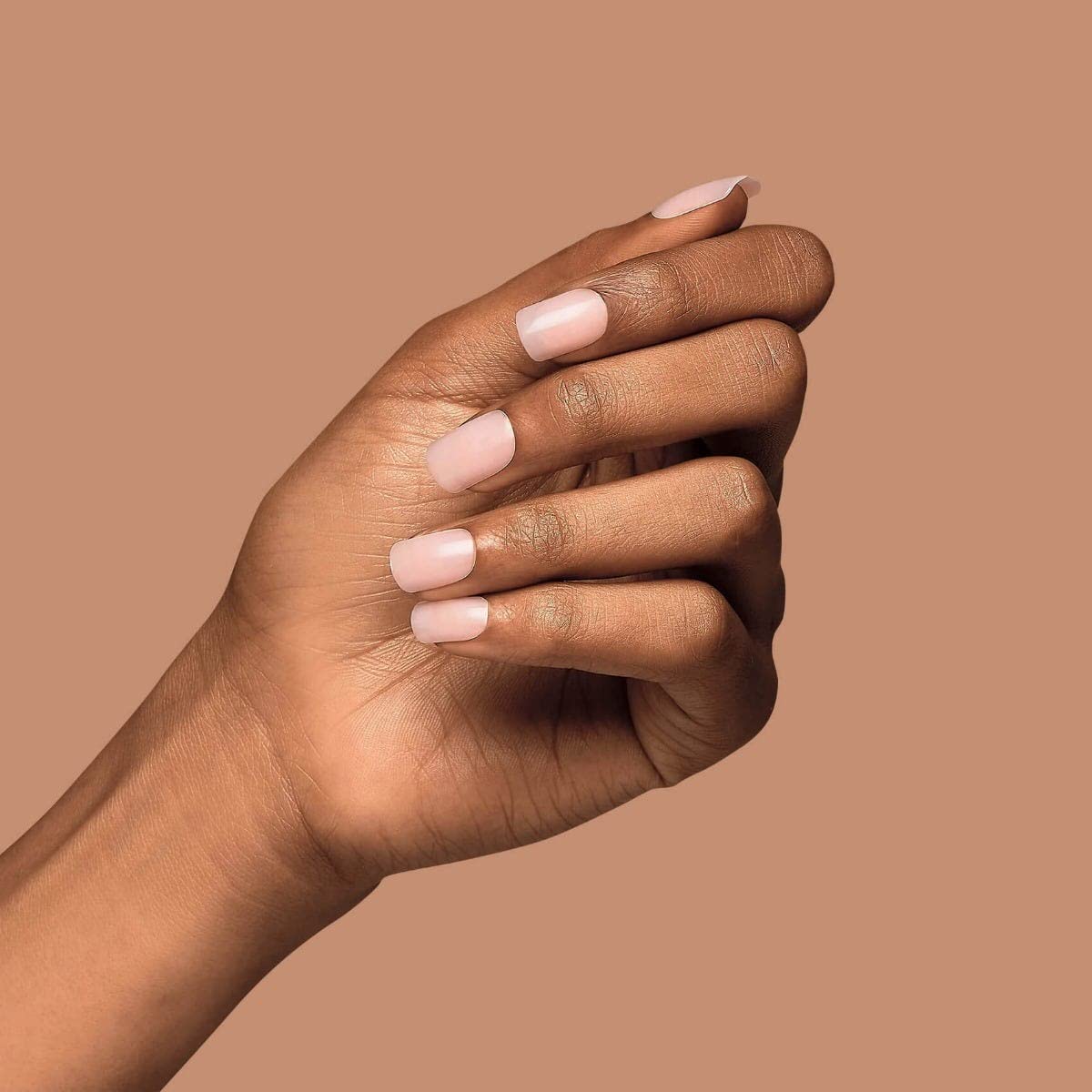 KISS Bare but Better Press On Nails, Glossy Pink, Short Length, Square Shape, 28 Fake Nails, Pink Gel Nail Glue Net Wt. 2g (0.07 Oz.), Mini Nail File, & Manicure Stick