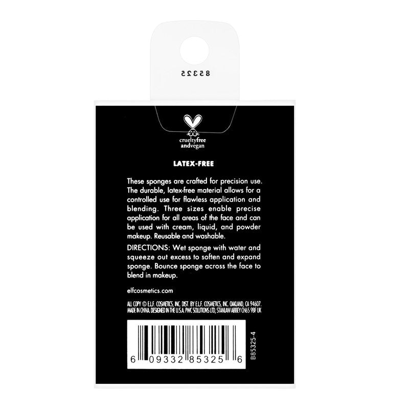 e.l.f. Complexion Sponge Trio, 3-Sizes Soft Multi-Use Makeup Sponge Set For Versatile Application, Latex-Free, Vegan & Cruelty-Free