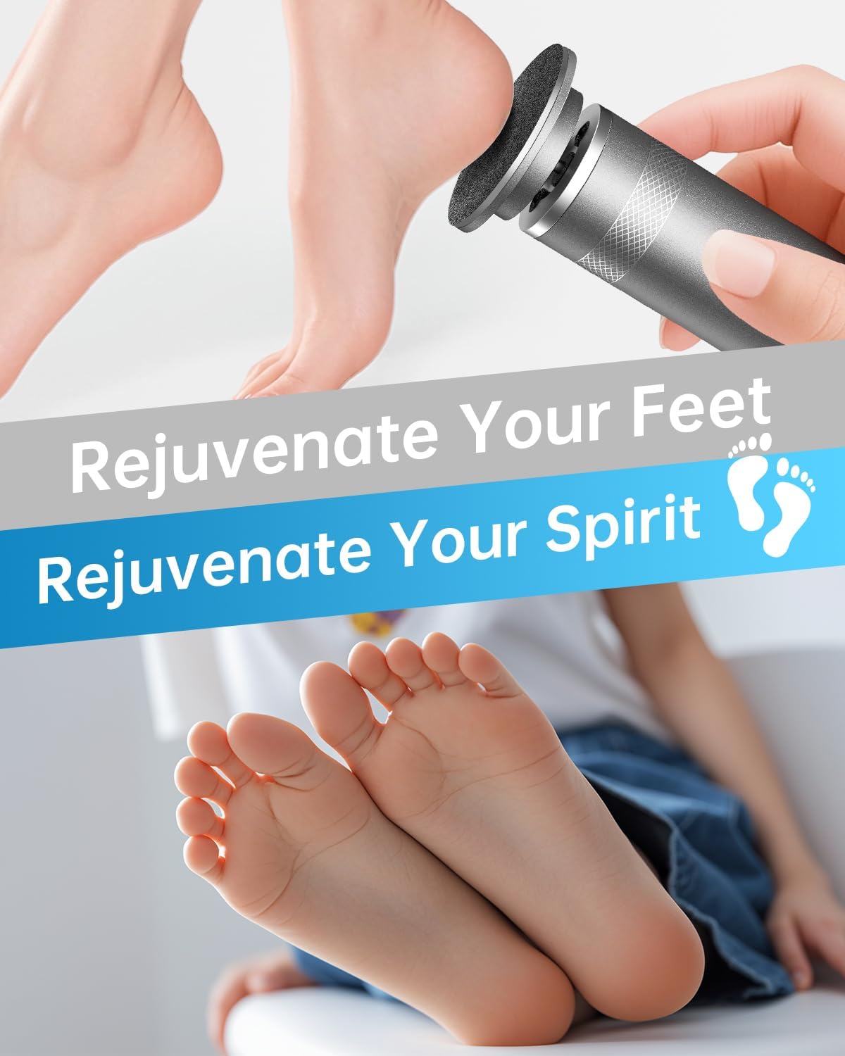 Electric Foot Callus Remover, Upgrade Electric Foot File Callus Remover for Feet, Adjustable Speed Foot File with 60 Pcs Sandpaper Discs, Foot Scrubber for Cracked, or Tough Skin and Calluses, Pink