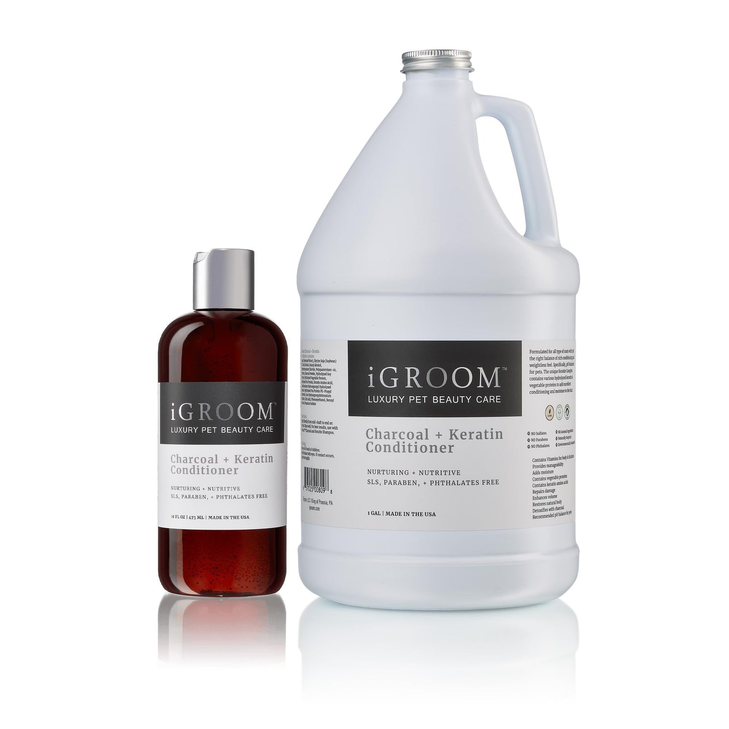 iGroom Charcoal Keratin Dog Conditioner, Luxury Pet Beauty Care, Repairs Enhances Adds Moisture, Made in USA, Summer Fig, 16oz
