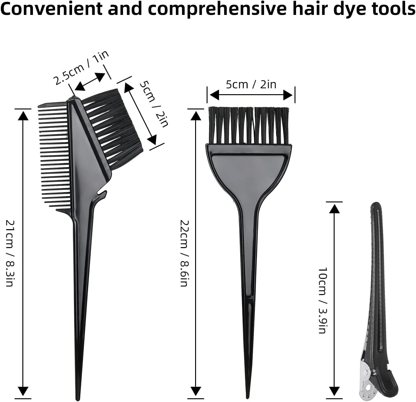 ROOHUA Hair Coloring Kit- Hair Dye Kit - Hair dye brush and bowl set,Hair agitator,Hair Clips and disposable gloves shower caps,Essential Salon Supplies for Home Use (16, Black)
