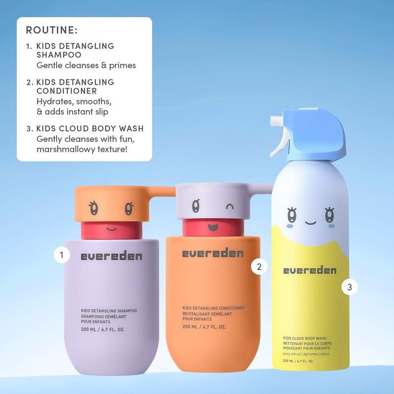 Evereden Kids Foam Body Wash | Dermatologist-Tested & Gentle | Fun Bathtime, Shape & Splash Fluffy Foam | Safe for Kids & Sensitive Skin | Clean, Vegan, Coconut Splash, 6.7 fl oz