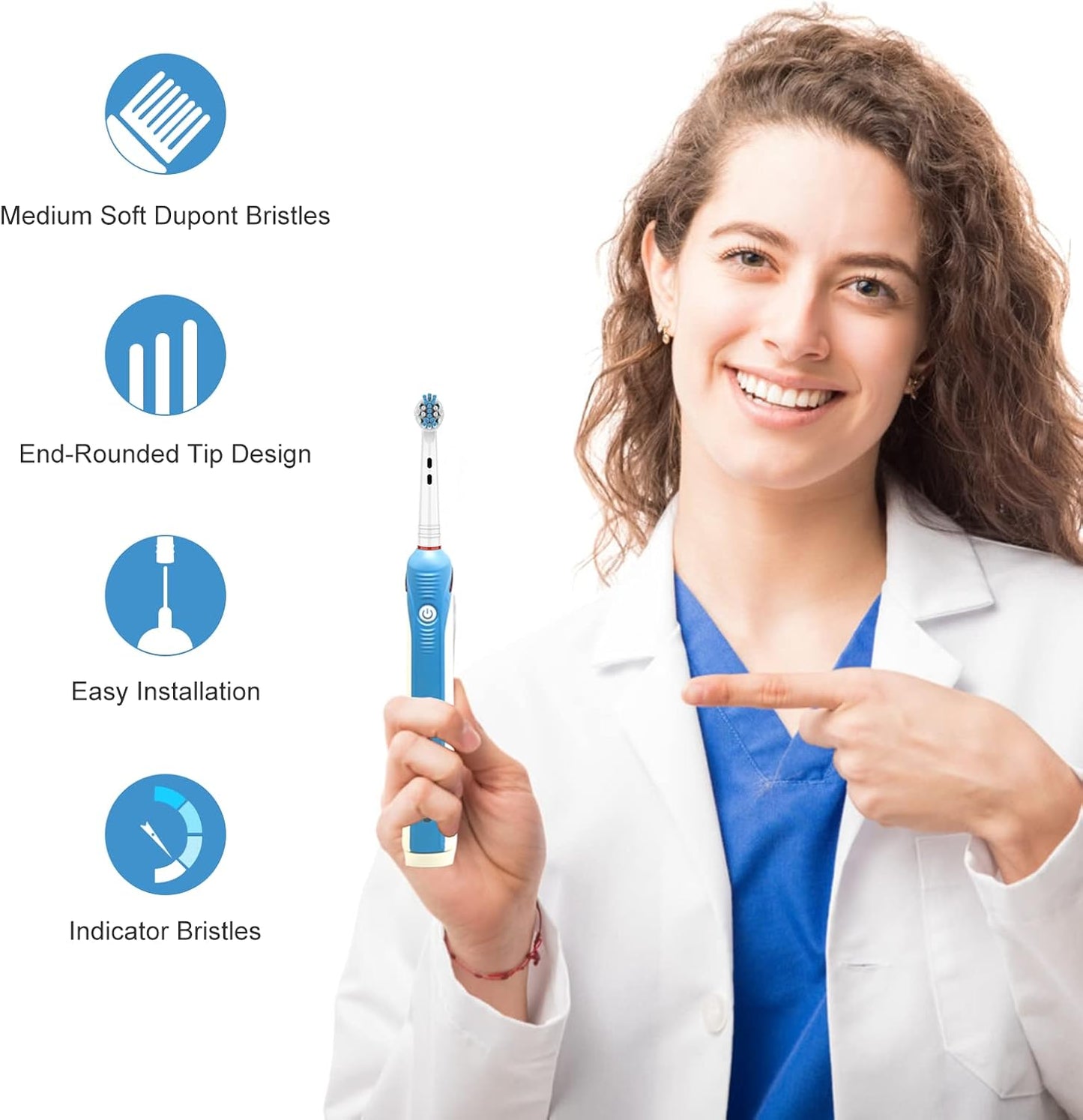 Replacement Toothbrush Heads for Oral B Braun, 10 Pcs Professional Electric Toothbrush Heads Brush Heads Compatible with Oral B Replacement Heads Refill 7000/Pro 1000/9600/500/3000/8000