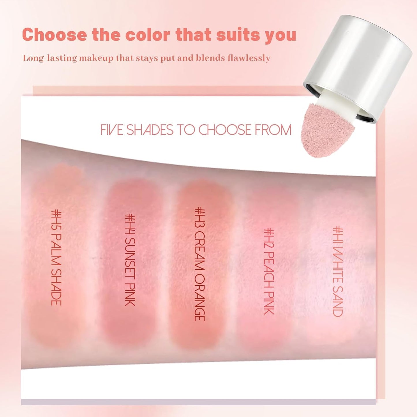 Blush Liquid Makeup Cream Stick - Blendable Soft Peach Tint for Mature Skin | Easy Application, Sheer Finish