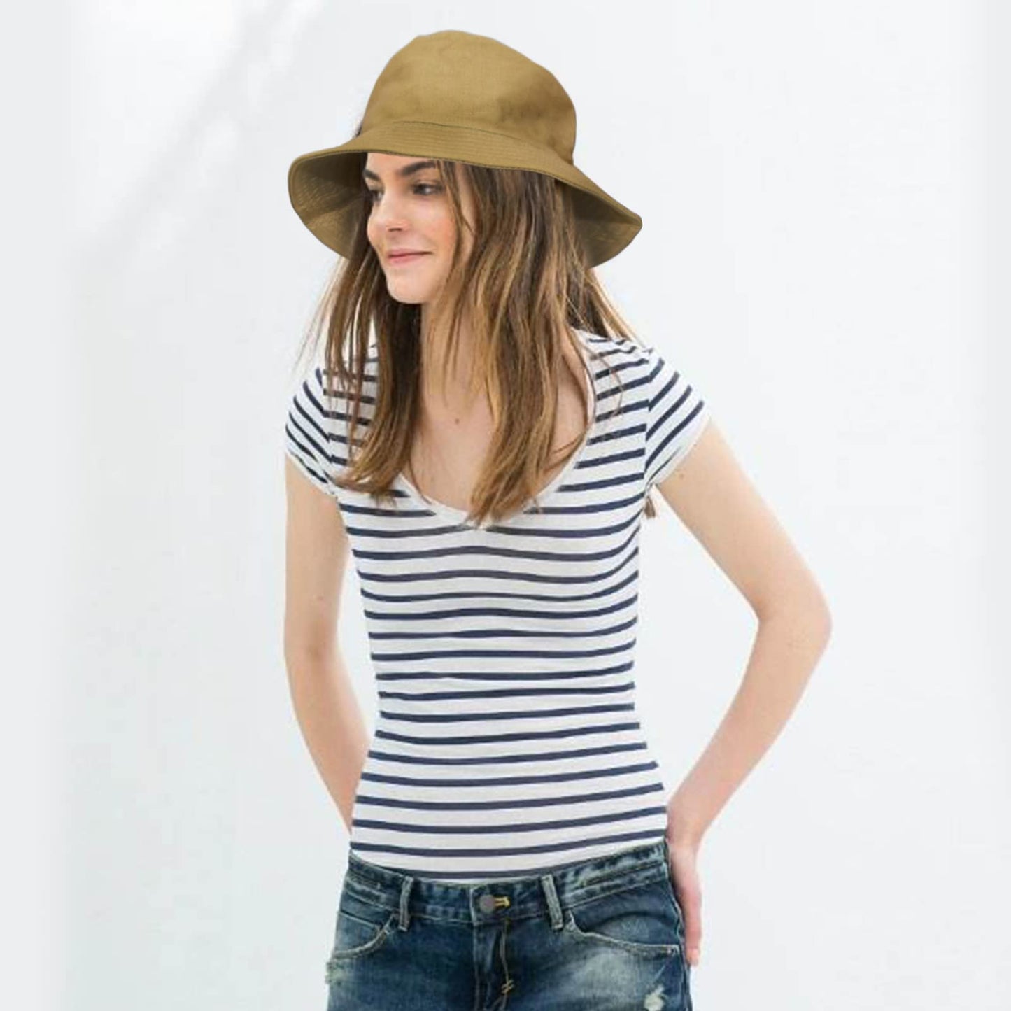 10 PCs Bucket Hats Unisex, Solid Color Sun Hat Cap for Women Sumer Beach Outdoor Travel (Black, 10)