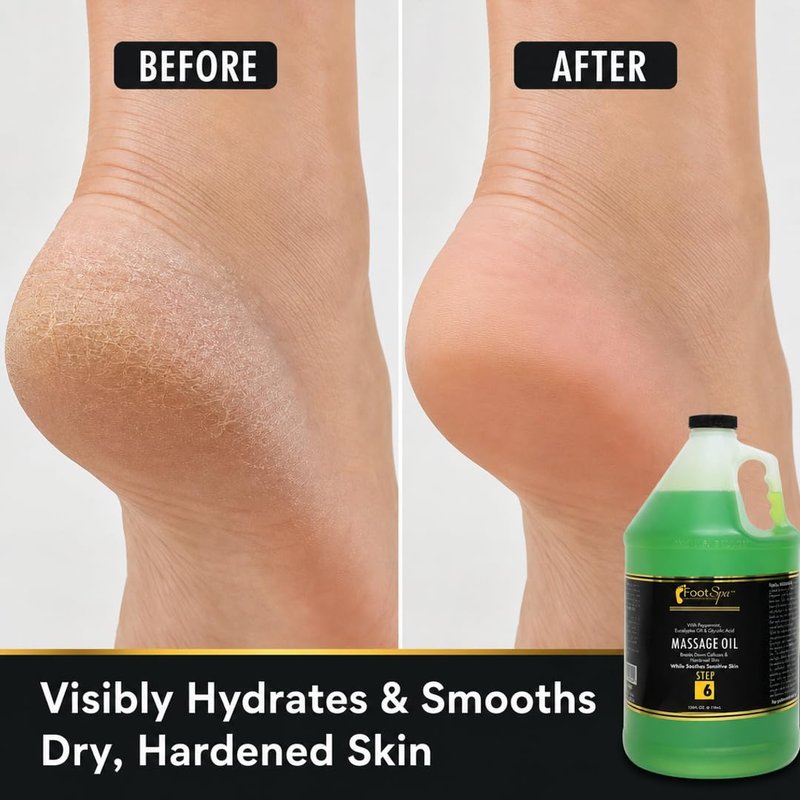 Foot SPA Eucalyptus Massage Oil for Professional & Home Use | Massage & Melt Formula Delivers Fast-Absorbing, Residue-Free Glide for Deep Relief and Revitalized Skin | 128 Oz
