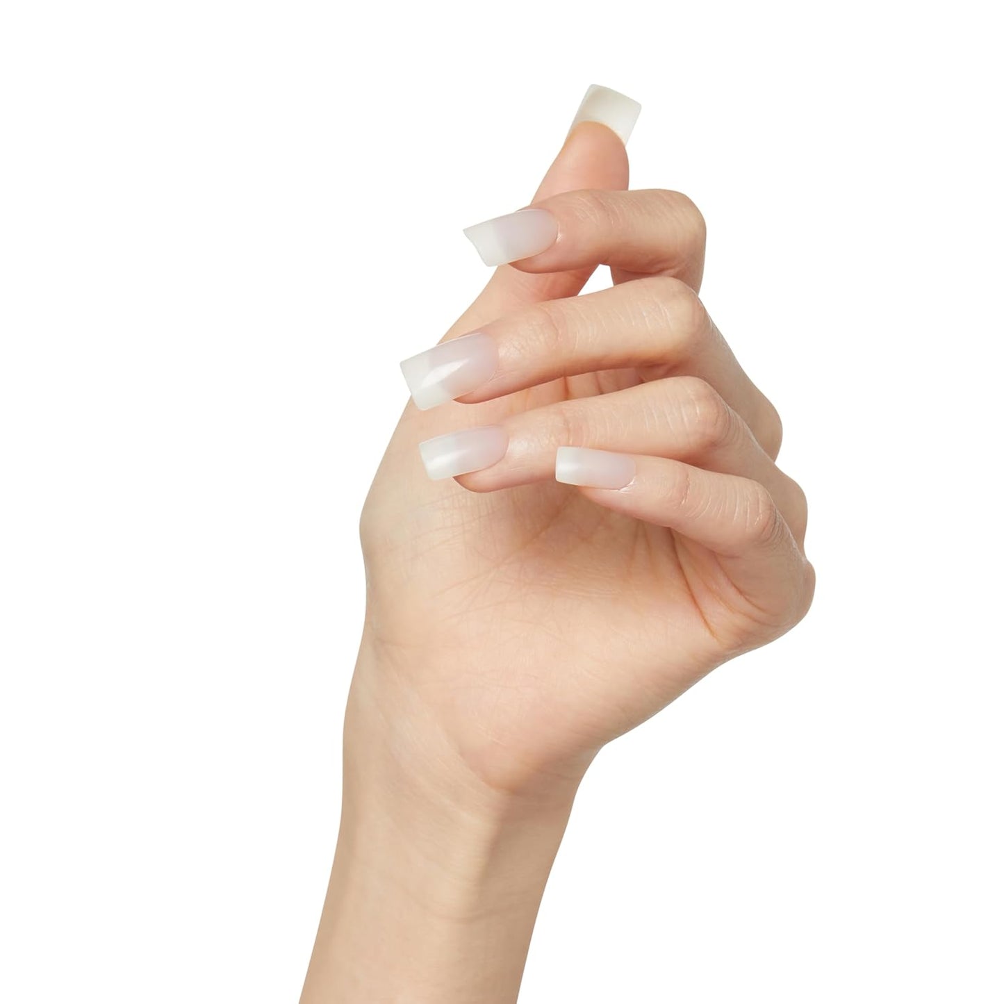 KISS Salon Acrylic Natural Press On Nails, Nail glue included, 'Rare', Nude, Short Size, Squoval Shape, Includes 28 Nails, 2g Glue, 1 Manicure Stick, 1 Mini File