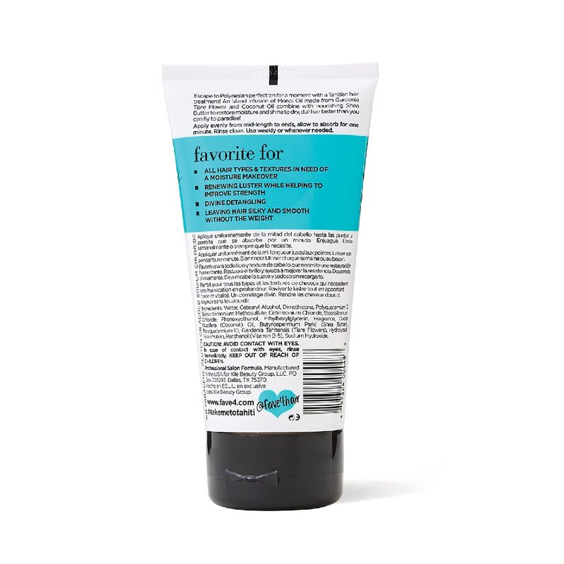 fave4 hair Take Me to Tahiti Hair Mask with Monoi Oil, Nourish Damaged Hair in One Minute, 5 fl oz
