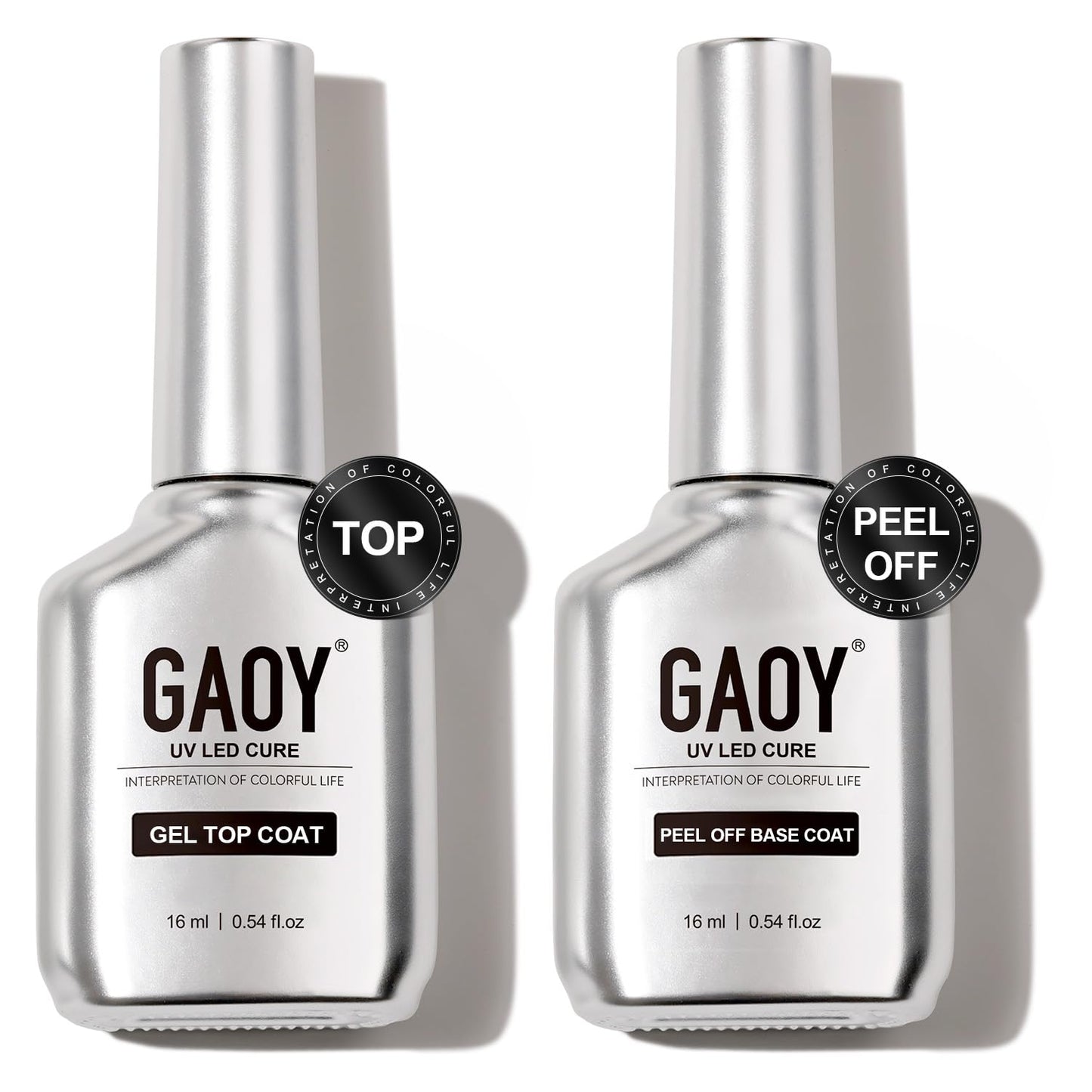 GAOY Peel Off Gel Base Coat for Gel Nail Polish, 16ml Peelable Clear Foundation for Use with UV LED Nail Lamp