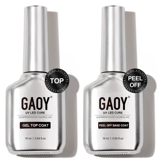 GAOY Peel Off Gel Base Coat for Gel Nail Polish, 16ml Peelable Clear Foundation for Use with UV LED Nail Lamp