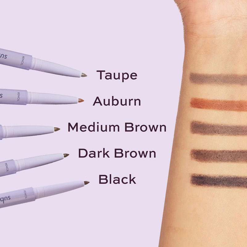 3-in-1 Brow Pencil - Vegan, Smudge-Proof, with Spoolie Brush and Clear Gel - Best Eyebrow Pencil for Fluffing, Filling, and Setting Brows, Taupe