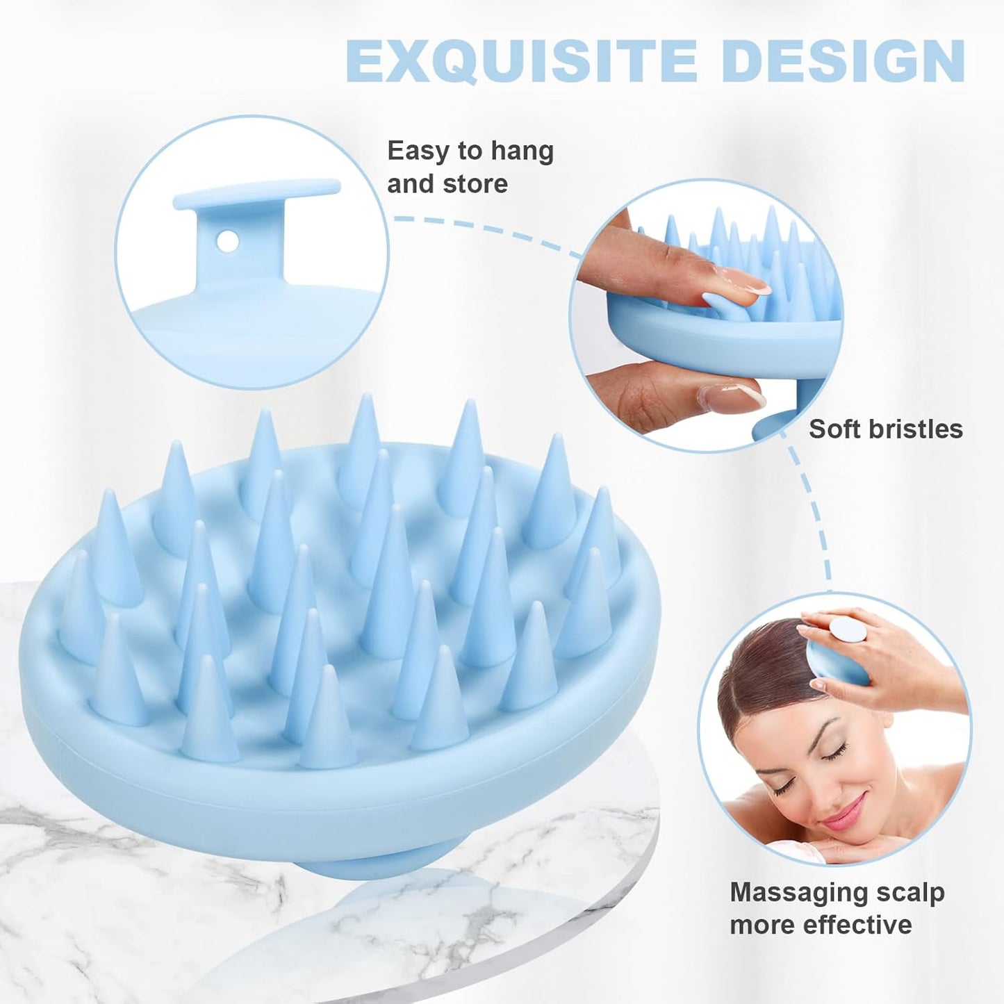 Silicone Scalp Massager, Scalp Scrubber for Hair Growth with Soft Bristles, Scalp Exfoliator Brush Dandruff Removal Shampoo Brush for Wet Dry Scalp Care (Mint Green)