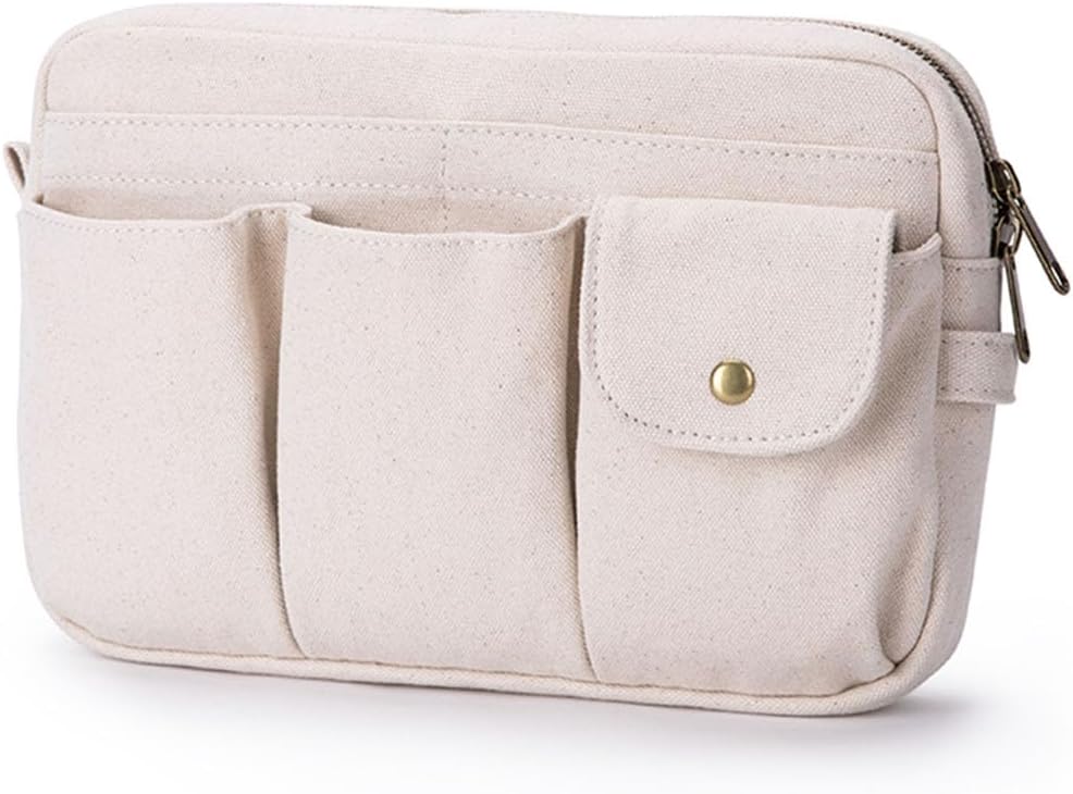 Cosmetic Storage Bag - Cute Travel Makeup Organizer | Pure Cotton Canvas, Zip-Up Design, Hanging Option