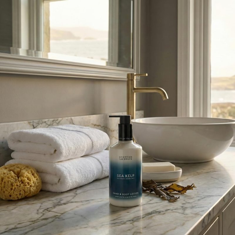 Scottish Fine Soaps Sea Kelp Hand & Body Lotion, Fresh Marine Scent with Green Fruity Notes, Mineral-Rich Formula, 300ml