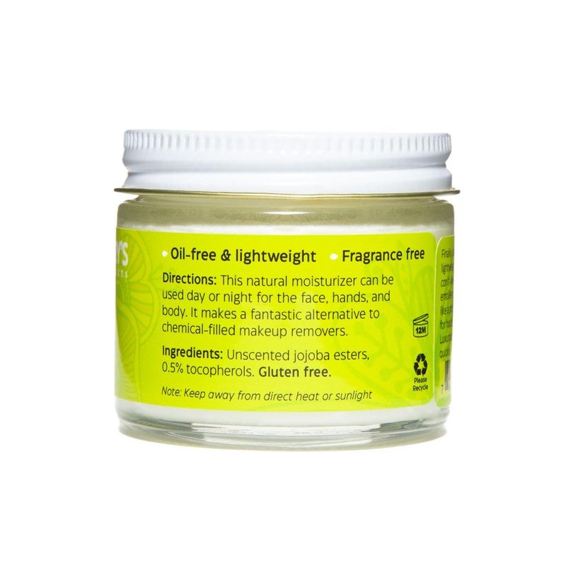 Uncle Harry's Natural Products Jojoba Cream, Smooth Lightweight Fragrance Free Jojoba Esters, Gentle and Non-Comedogenic Perfect for Sensitive Skin, Gluten and Hexane Free Vegan, 2 Ounce Glass Jar