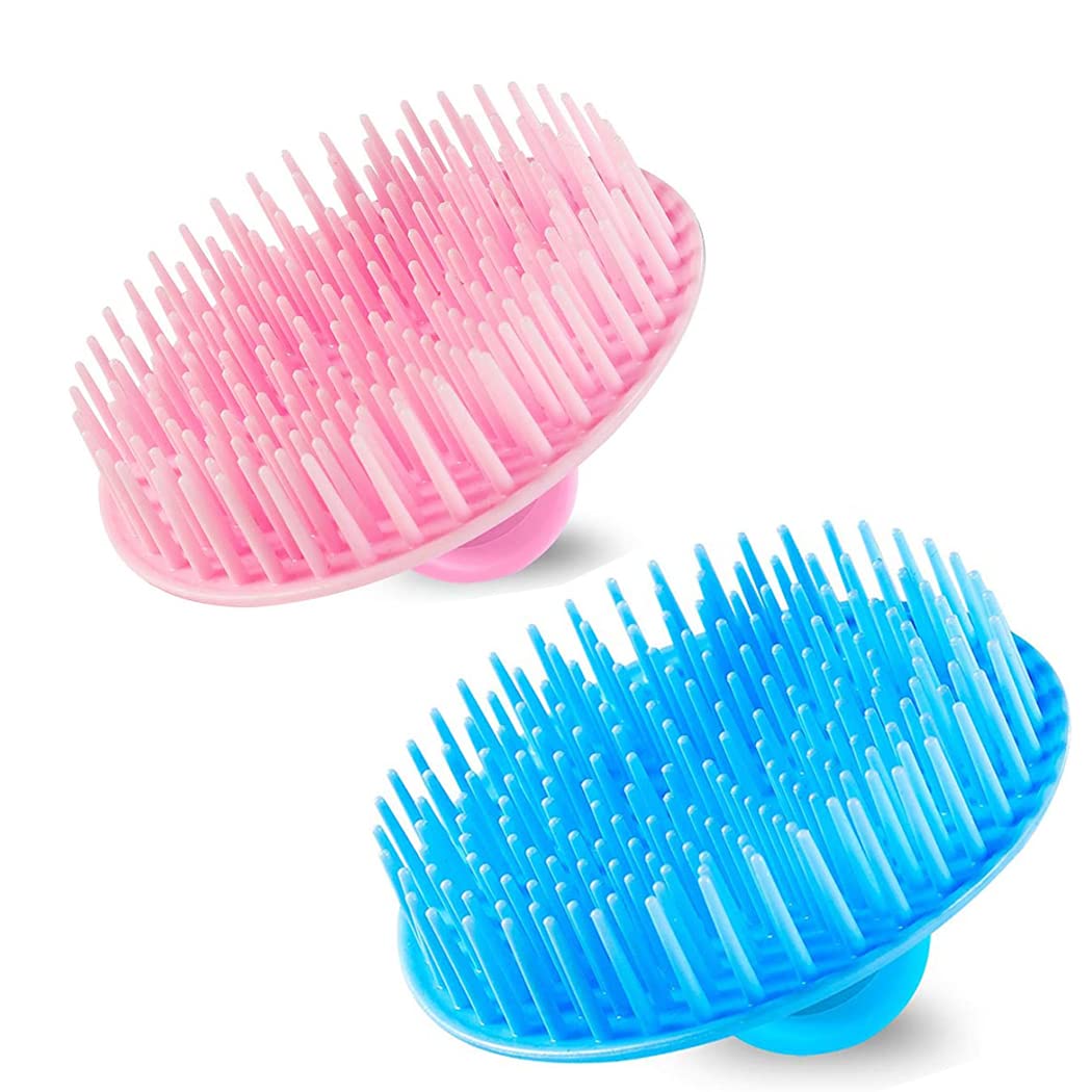 4Pack Hair Scalp Exfoliator Brush Dandruff Cleaning brush, Flexible Scalp Massager, Shower Shampoo Brush for Home, Office, Travel and Pets-BBTL