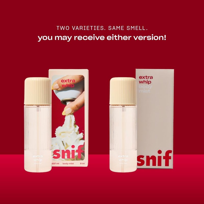 Snif Extra Whip Body Mist 8oz, Gourmand Vanilla Musk Fragrance Mist for Body & Hair, Icing Sugar, Whipped Cream & Sandalwood, Clean, Vegan, Cruelty Free