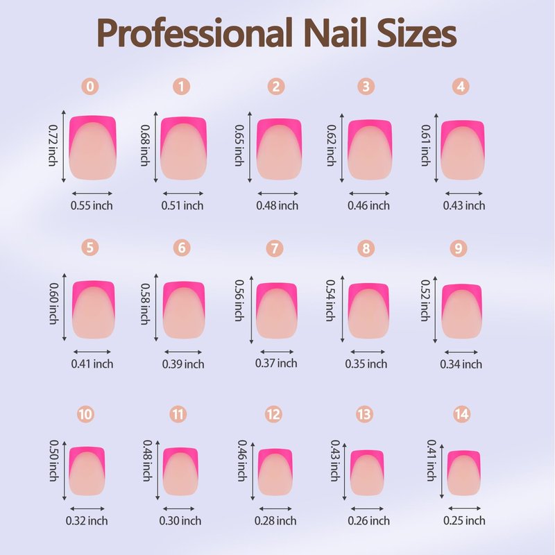Misssix XBASICTIPS French Tip Press On Nails, 150Pcs Pink Press On Nails Short Square, French Soft Gel Nail Tips, Pre-shaped No Need to File 3 in 1 Tips, Fake Nails for Nail Art DIY Designs 15 Sizes