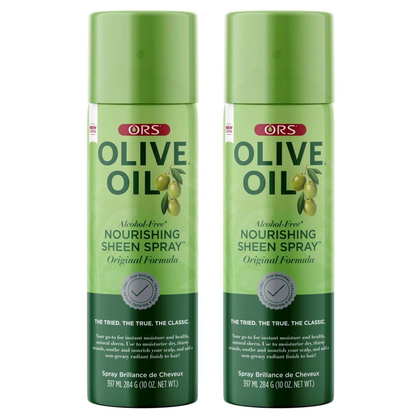 ORS Olive Oil Nourishing Sheen Spray - Moisturizes Hair for Healthy Shine | 10 Ounce (Pack of 2)