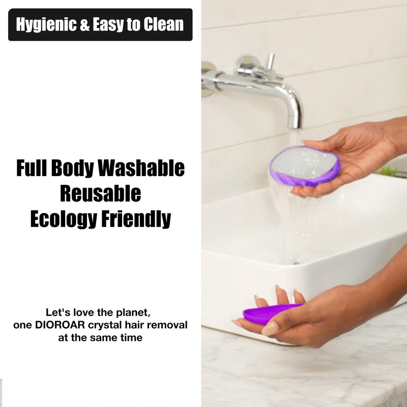 DIOROAR Crystal Hair Eraser,Upgrade Crystal Hair Remover,Physical Nano Glass Hair Removal Device,Painless Epilator and Exfoliator Without Shaver for Quick Soft Silky Skin(Violet)