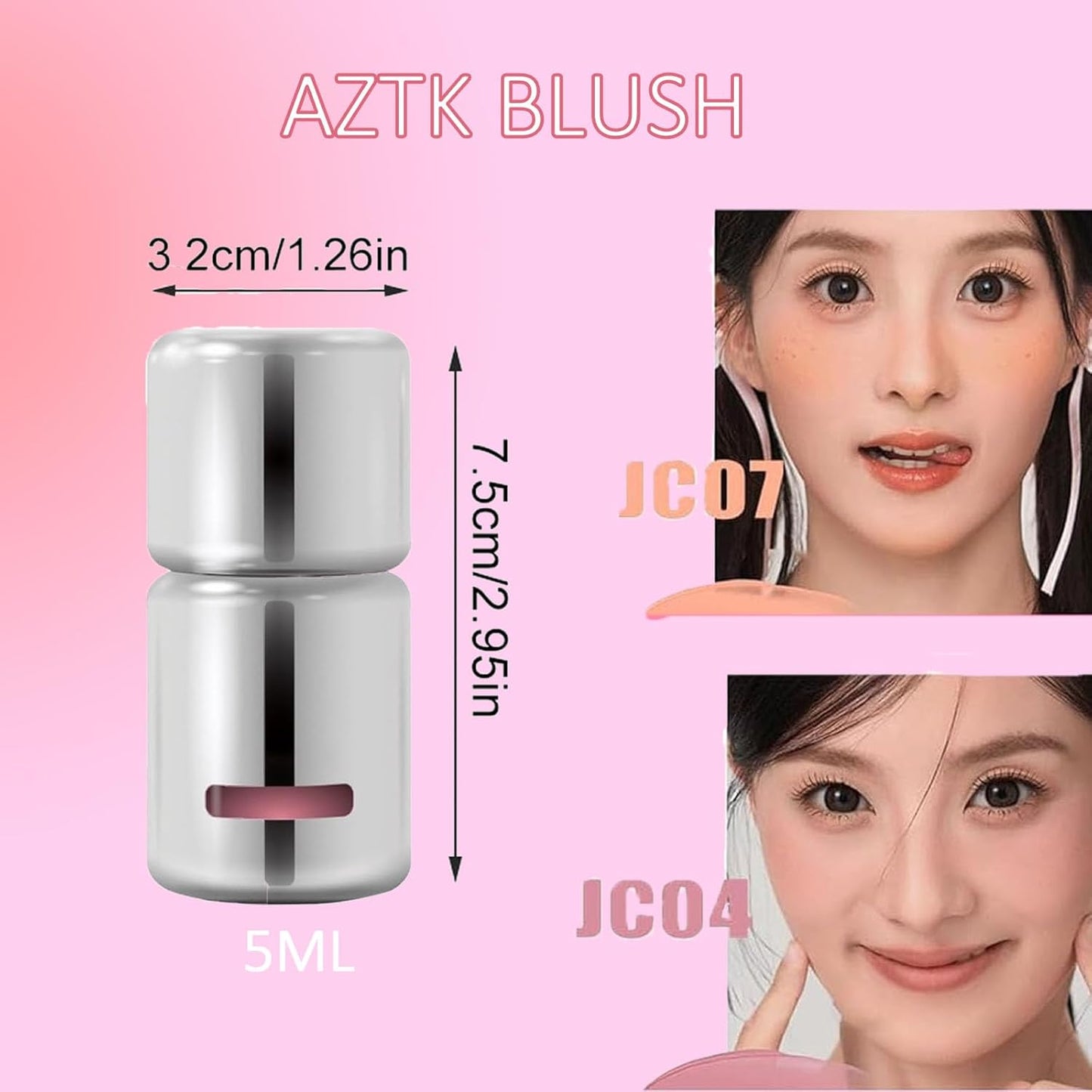 Aztk Liquid Blush - High-Pigment Waterproof Blush for Cheeks | Matte Finish, 5ml (JC04)