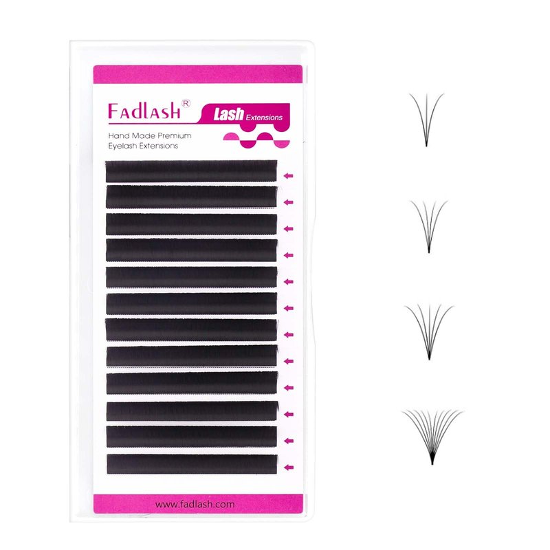 FADLASH Easy Fan Lash Extensions C D Curl Blooming Volume Eyelash Extensions 8-25mm Volume Lashes Self Fanning Eyelashes Extensions Supplies Lash Tray (0.07D, 14mm)