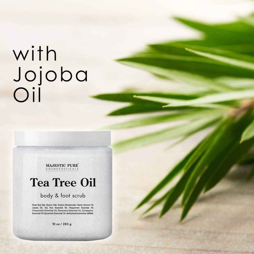 Majestic Pure Sweet Orange Scrub (10 oz) and Tea Tree Scrub (10 oz) Bundle