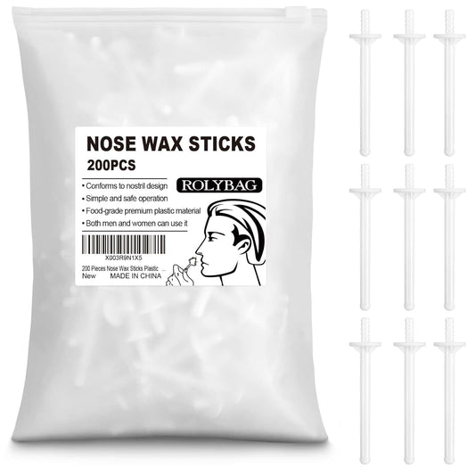 60 Pieces Plastic Wax Applicator Wands with Disposable Spatulas for Nose Hair Removal and Nostril Cleaning
