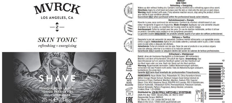 MVRCK by Paul Mitchell Skin Tonic, Pre + Post-Shave Spray for Men, 7.3 fl. oz.
