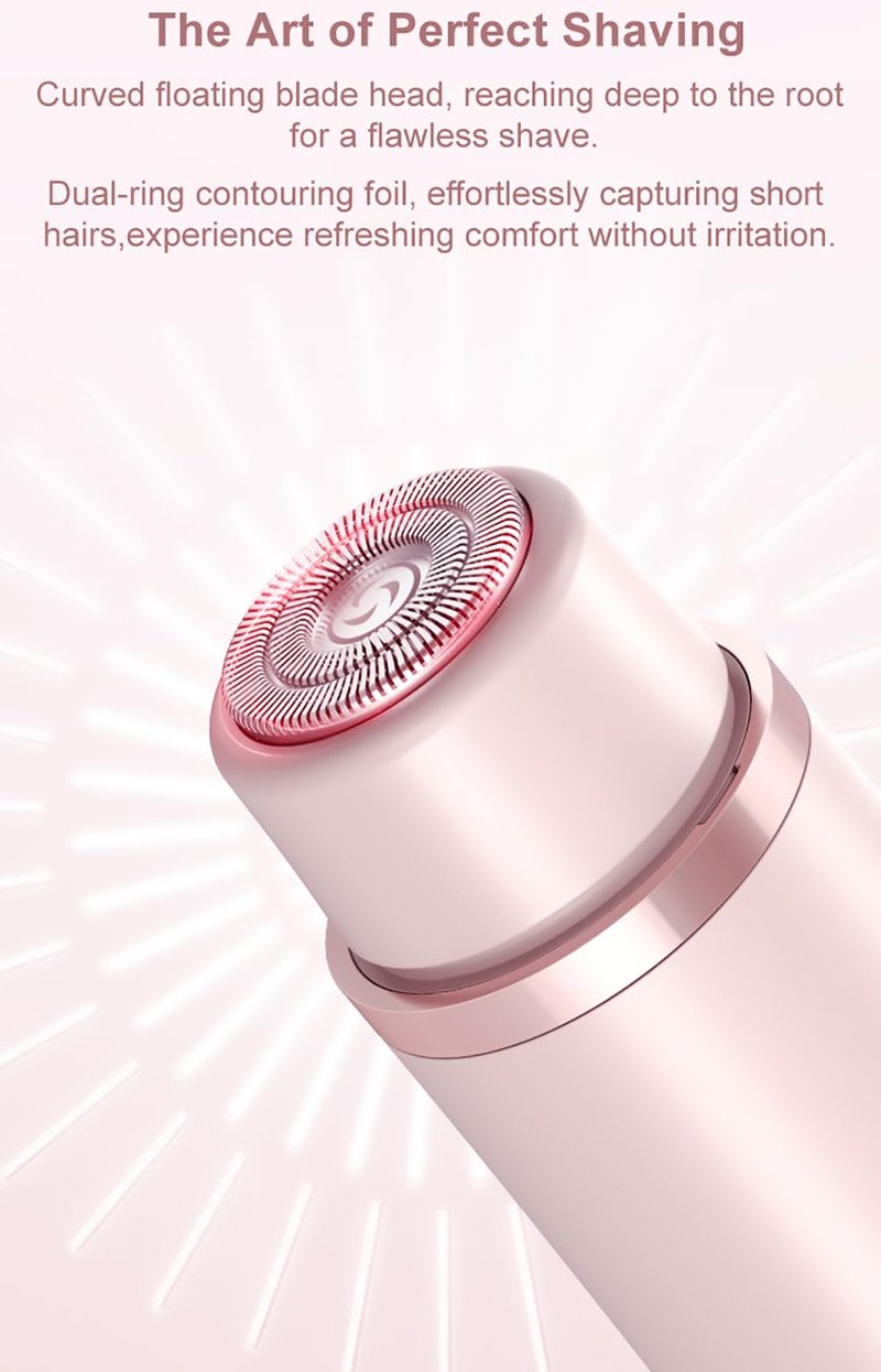 Kwooiuia Women's Dual-Head, Dual-Purpose Electric Shaver & Bikini Trimmer, IPX7 Waterproof for Dry & Wet Use, Underarm Special (Pink)