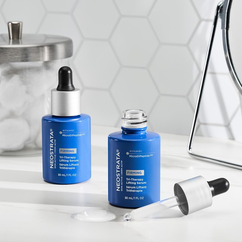 NEOSTRATA Tri-Therapy Lifting Serum, New & Improved Formula, 3D Volumizer, Lifting and Firming Antiaging Serum with Hyaluronic Acid Oil-Free Fragrance-Free, 1 fl. oz.