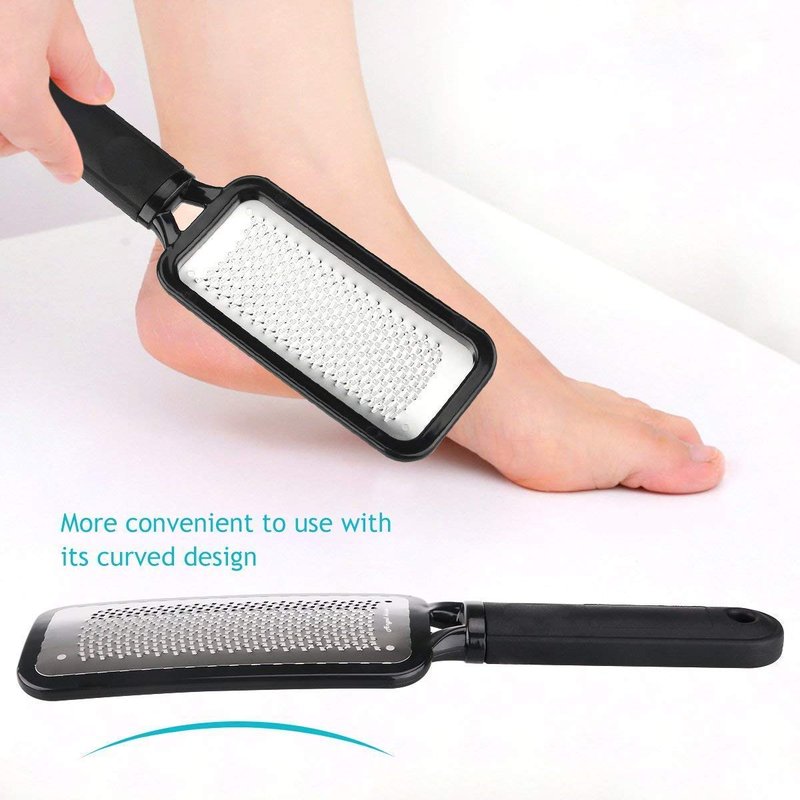 Colossal Foot Rasp Foot File and Callus Remover, Best Foot Care Pedicure Metal Surface Tool to Remove Hard Skin, Can be Used on Both Wet & Dry feet, High Grade Stainless Steel File - Black