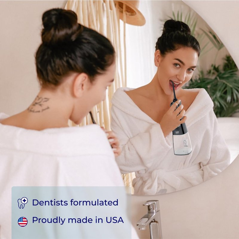 WATER DENT Water Flosser Rinse, Solution, Additive & Mouthwash for Dry Mouth – Compatible with Waterpik & All Oral Irrigators, with Hyaluronic Acid, Alcohol & Fluoride Free, Fruit Mint, 16.9 fl oz