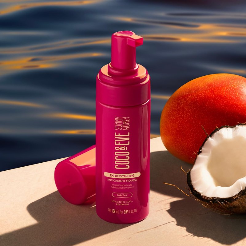 Coco & Eve Express Self Tanning Mousse - 1 Hour Streak-Free Hydrating Sunless Tanning Mousse, Fast-Drying Natural Glow, Infused with Hyaluronic Acid & Coconut Extract Vegan, Cruelty Free | 5.07 Fl Oz