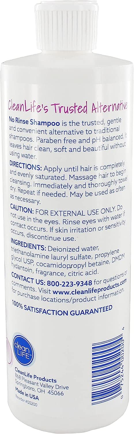 No-Rinse Shampoo, 8 fl oz - Leaves Hair Fresh, Clean and Odor-Free, Rinse-Free Formula