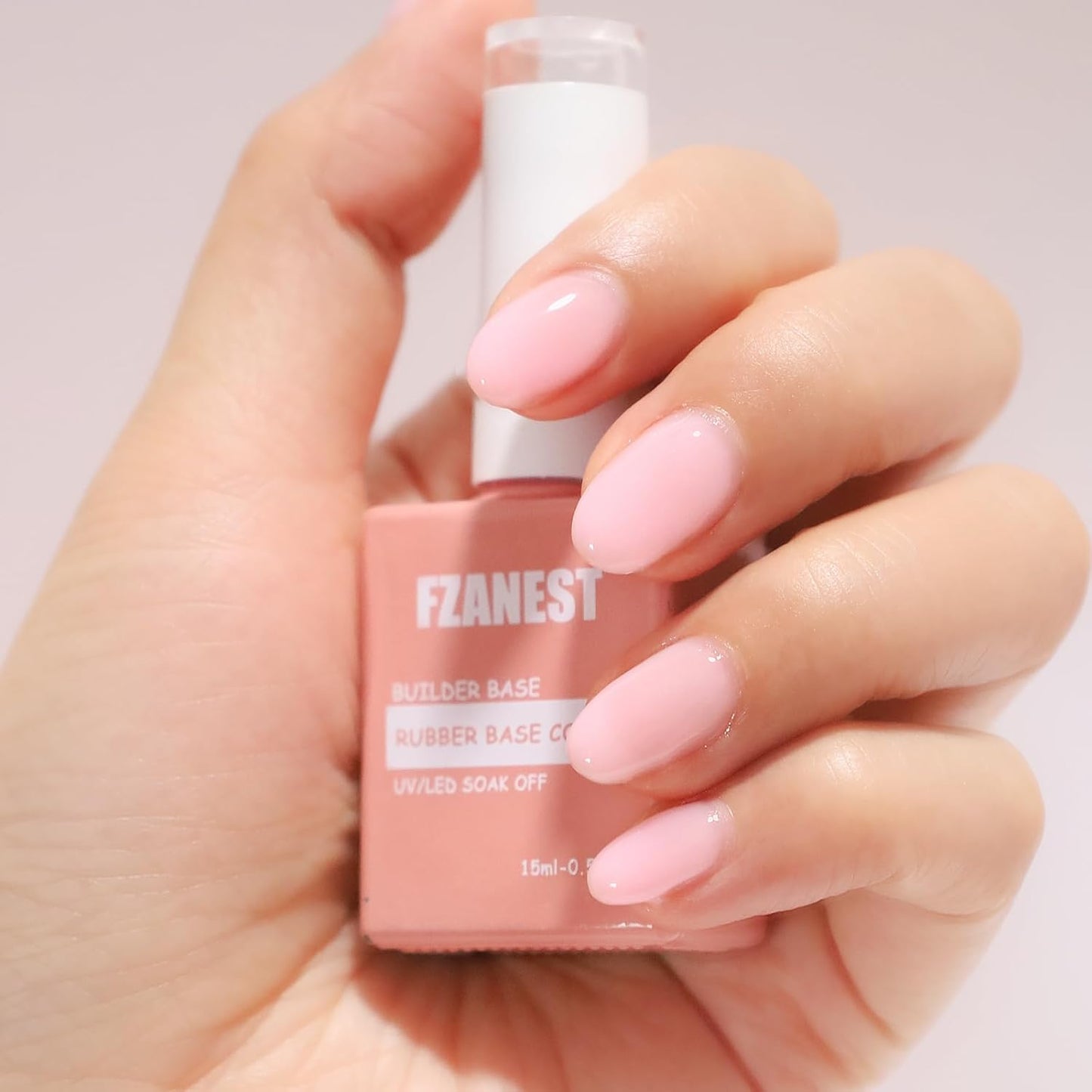 FZANEST Builder Gel Milky White Gel Polish Rubber Base For Nail Strengthener Extension LED Lamp Cured Color Base Nail Polish in Bottle