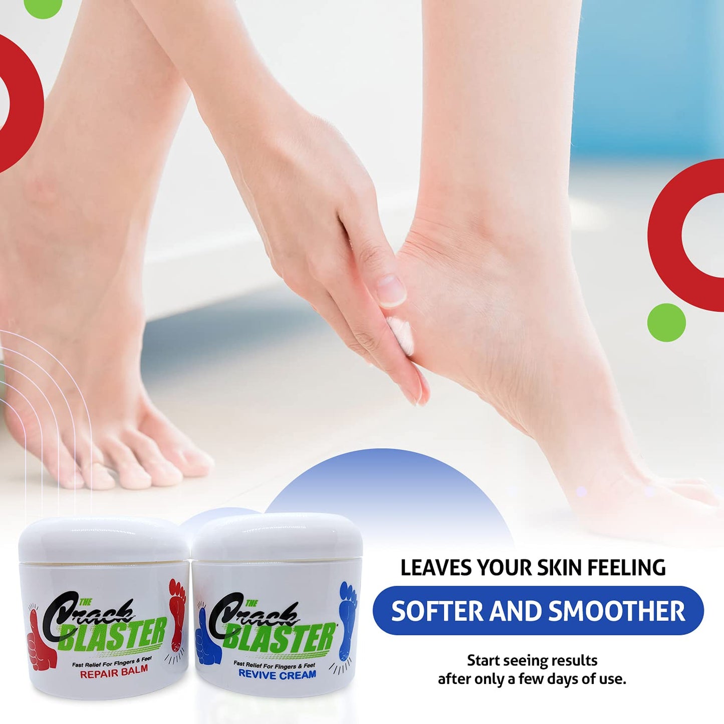 Crack Blaster Repair - Cracked Skin, Heel, Finger Healing Balm and Crack Blaster Revive Dry Skin and Body Cream