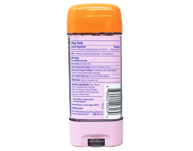 Dry Idea Clear Gel Anti-Perspirant & Deodorant, Advanced Dry, Unscented Hypo-Allergenic, 3.0 Ounce Tubes Packaging May Vary (Pack of 4)
