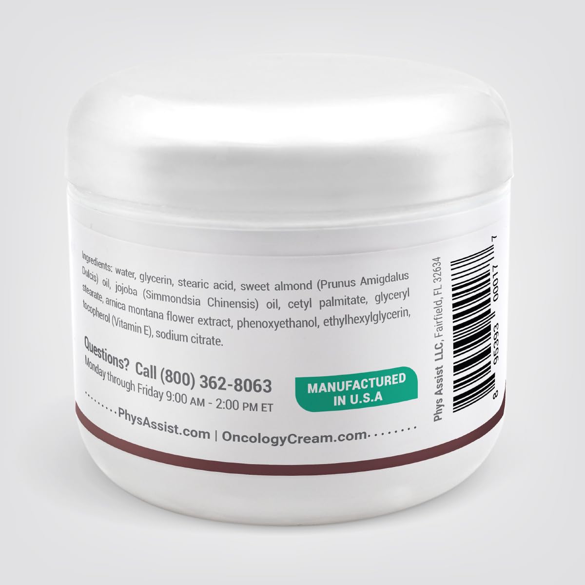 PhysAssist Oncology Glycerin Unscented Cream 4 oz + Peppermint Lip Balm